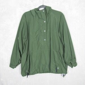 EMS Eastern Mountain Sports Womens Green Anorak Pullover Hooded Jacket Medium
